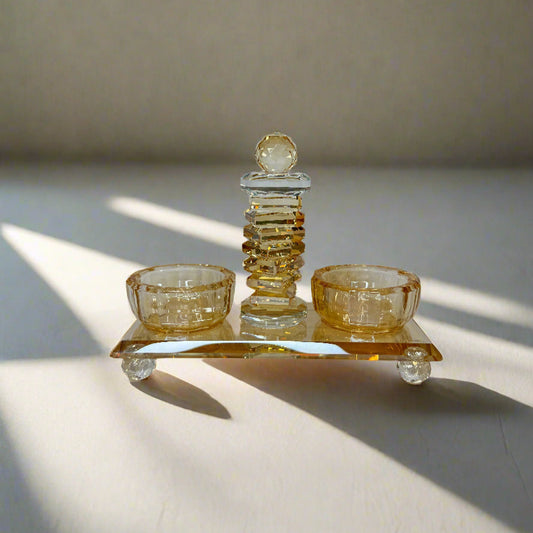 Crystal salt & pepper holder