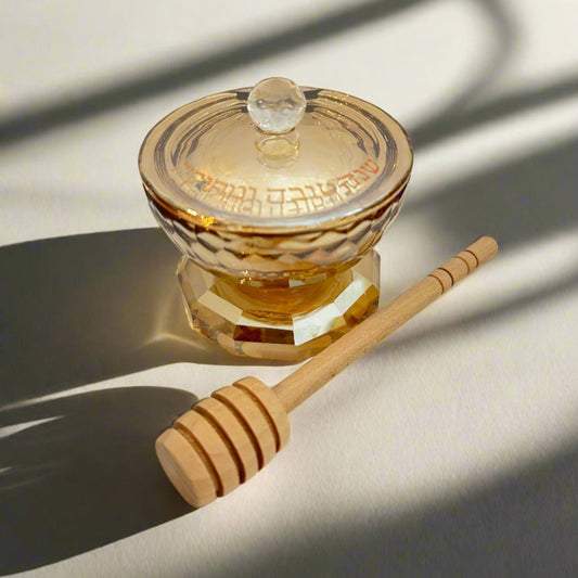 Elegant gold Crystal Honey Dish