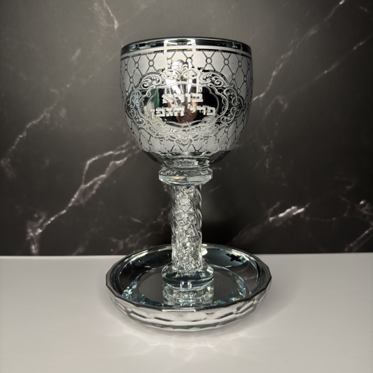 Silver crystal kiddush cup