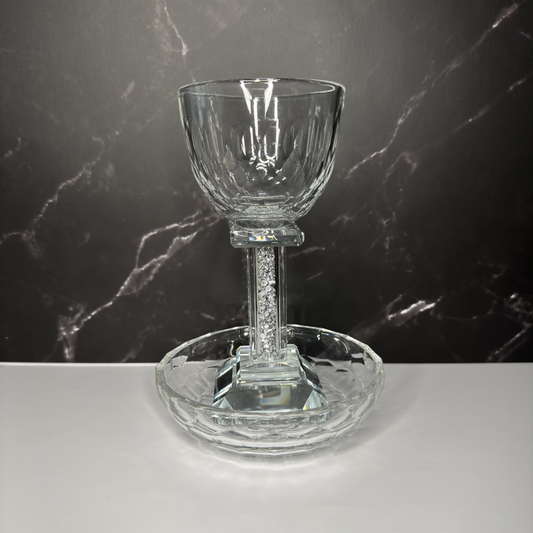 Crystal Kiddush with Stones