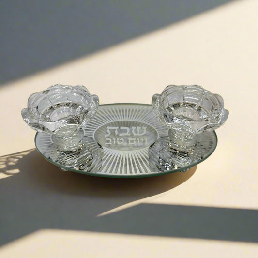 Glass candlesticks