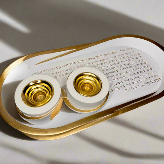 Gold Tray and Candlesticks