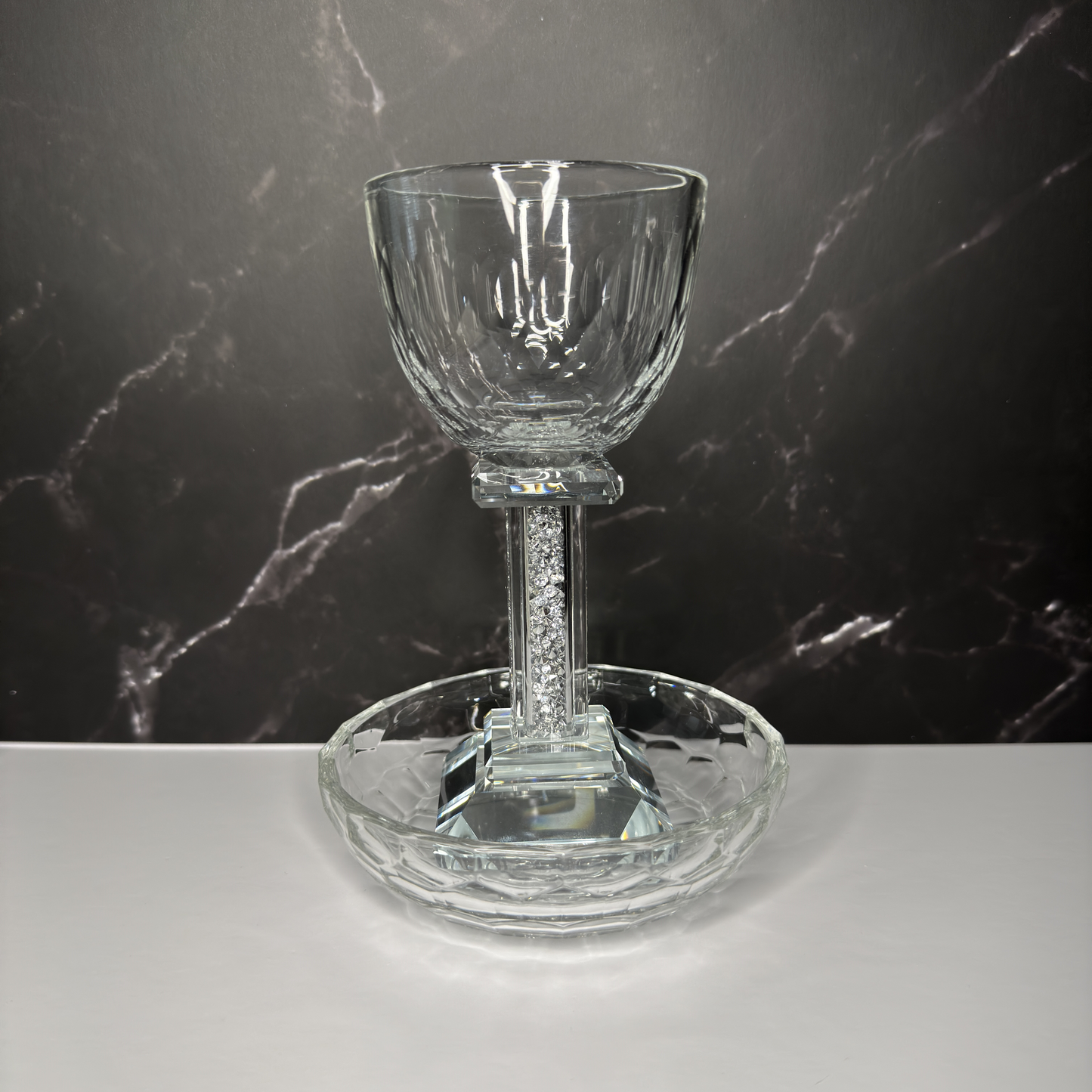 Crystal Kiddush with Stones
